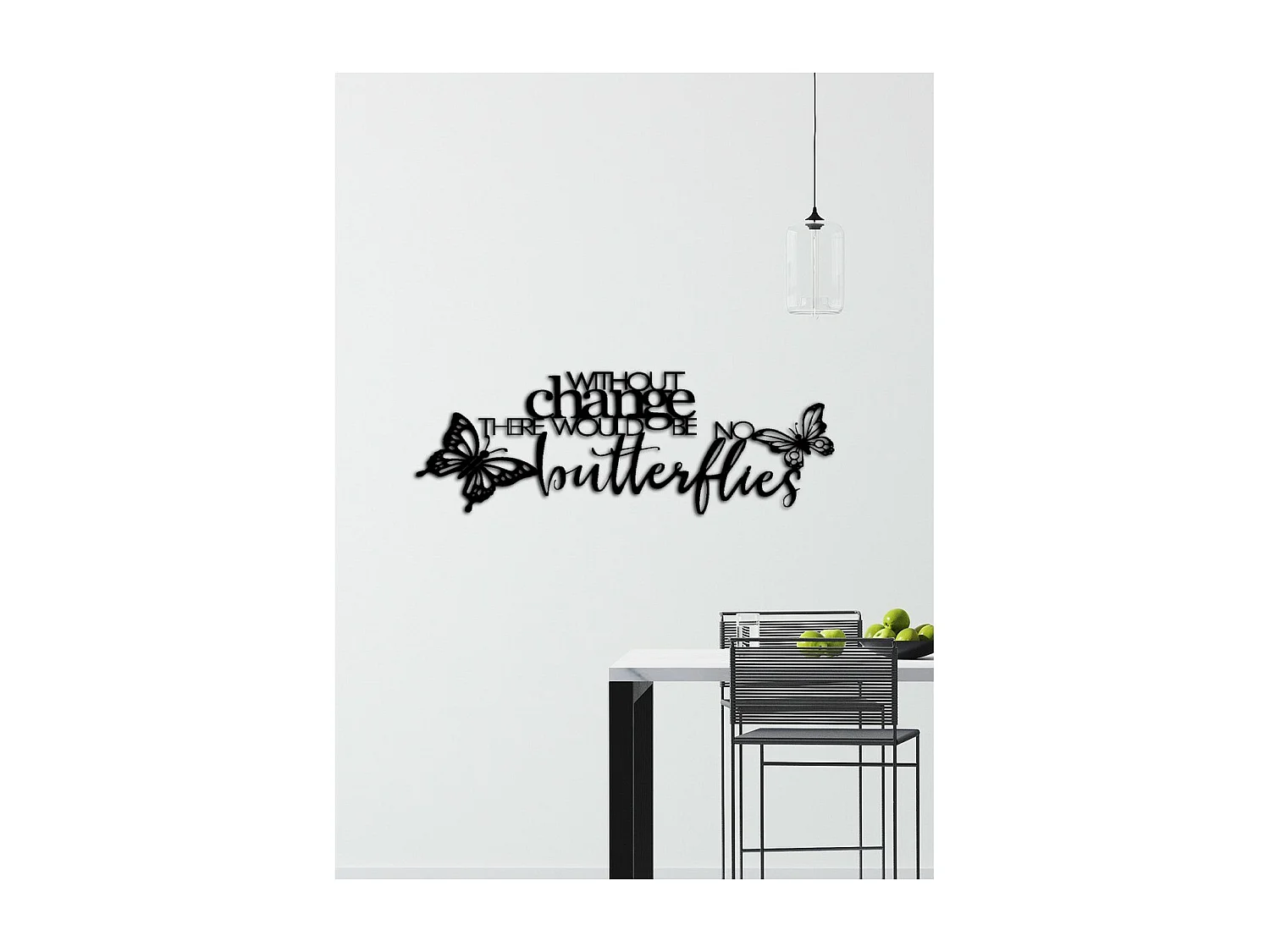 Décoration en Métal Change 1, Noir, 100x0,15x41 cm cm, EPIKASA