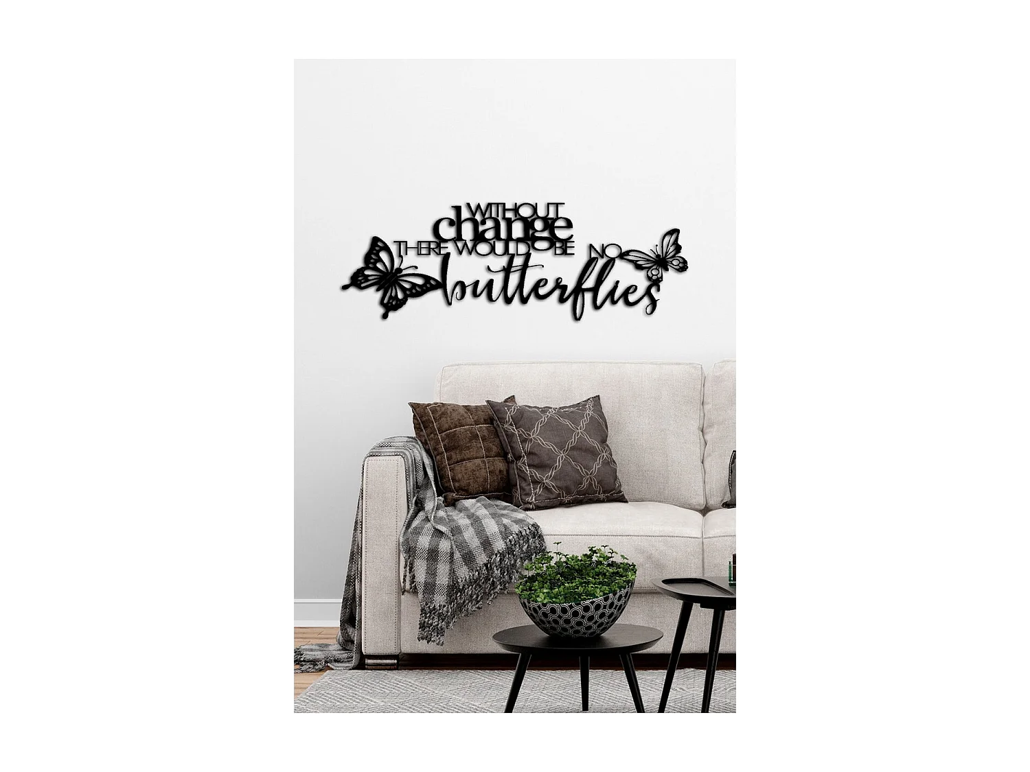 Décoration en Métal Change 1, Noir, 100x0,15x41 cm cm, EPIKASA