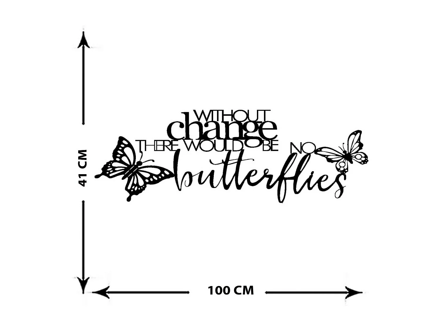 Décoration en Métal Change 1, Noir, 100x0,15x41 cm cm, EPIKASA