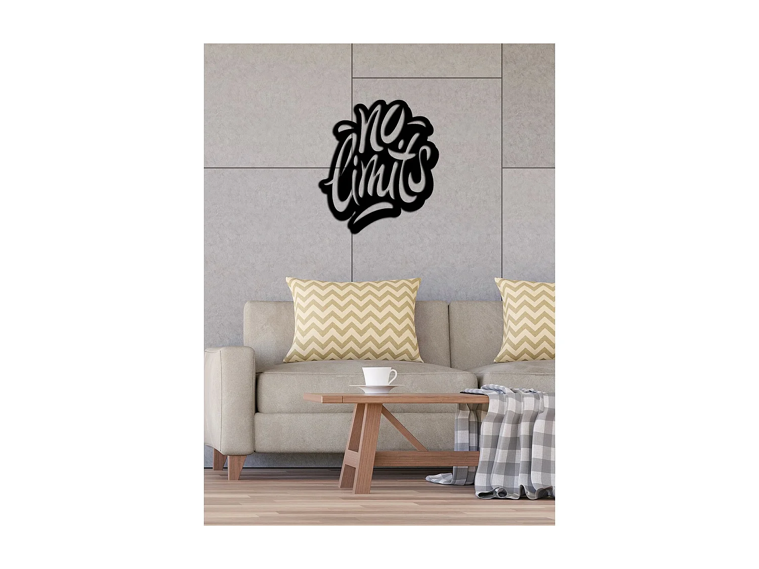 Décoration en Métal No Limits, Noir, 53x0,15x60 cm cm, EPIKASA