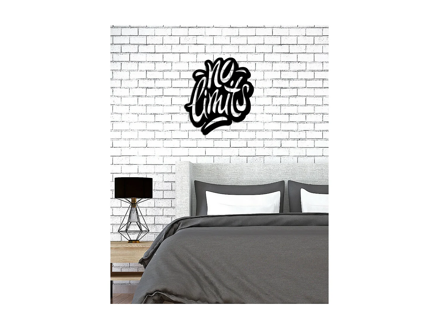 Décoration en Métal No Limits, Noir, 53x0,15x60 cm cm, EPIKASA