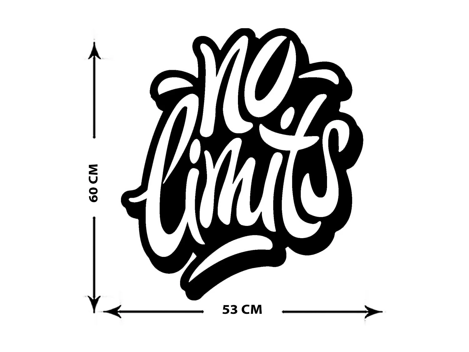 Décoration en Métal No Limits, Noir, 53x0,15x60 cm cm, EPIKASA