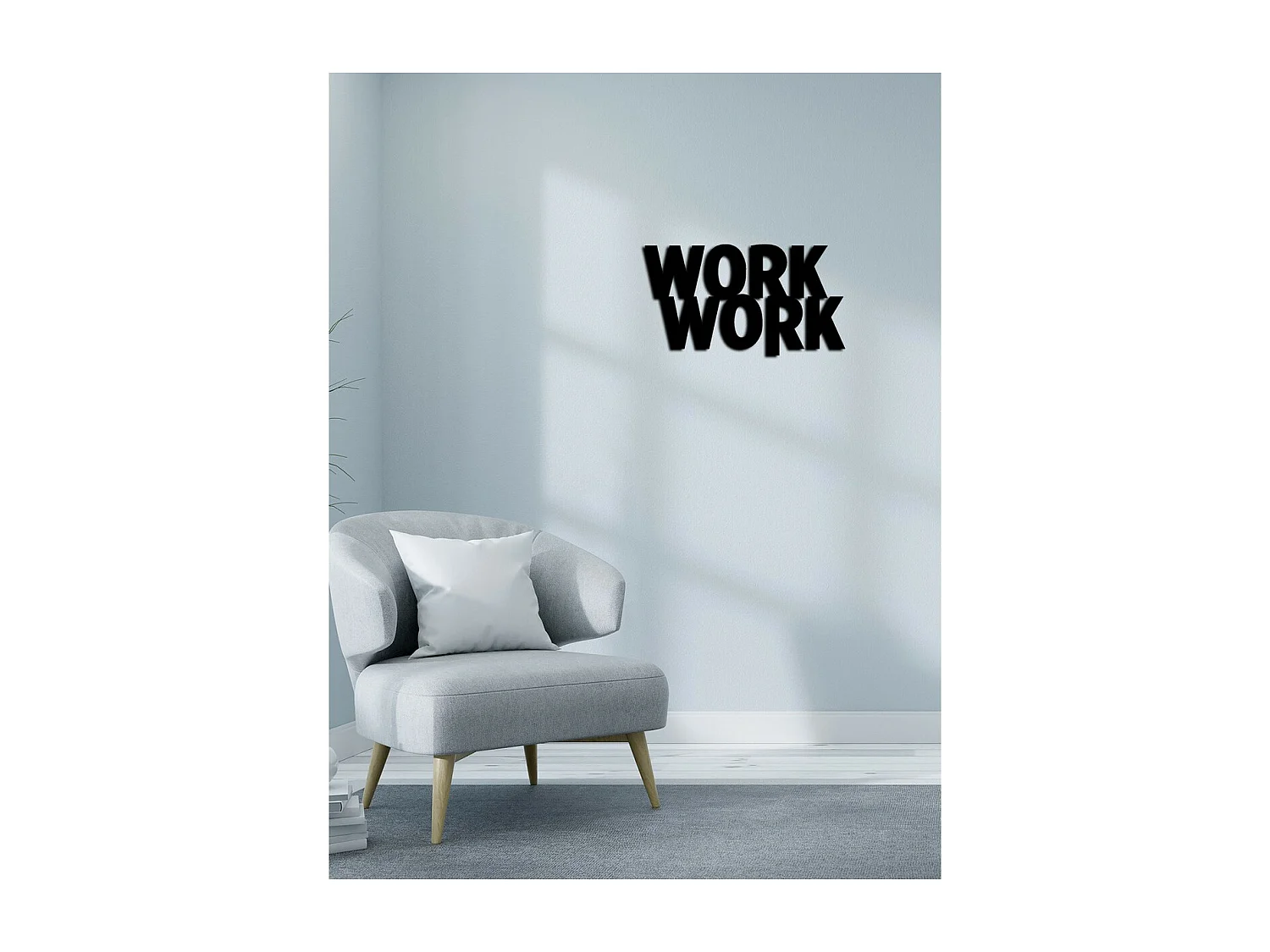 Décoration en Métal Work, Noir, 53x0,15x29 cm cm, EPIKASA