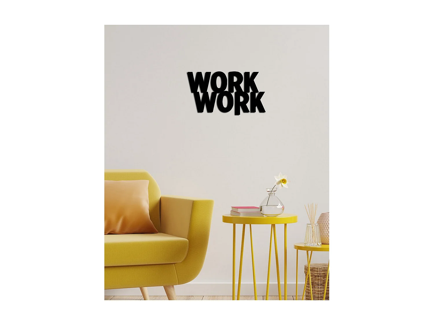 Décoration en Métal Work, Noir, 53x0,15x29 cm cm, EPIKASA