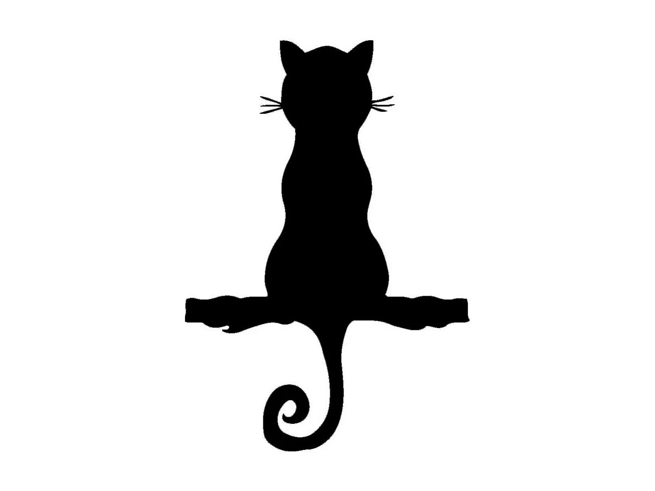 Décoration en Métal Chat 114, Noir, 31x0,15x45 cm, EPIKASA