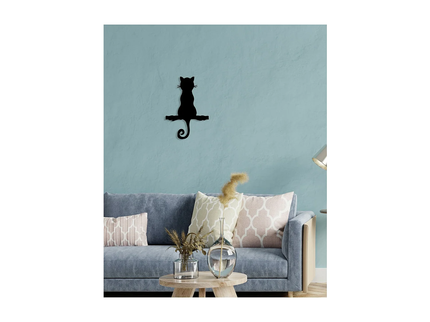 Décoration en Métal Chat 114, Noir, 31x0,15x45 cm, EPIKASA