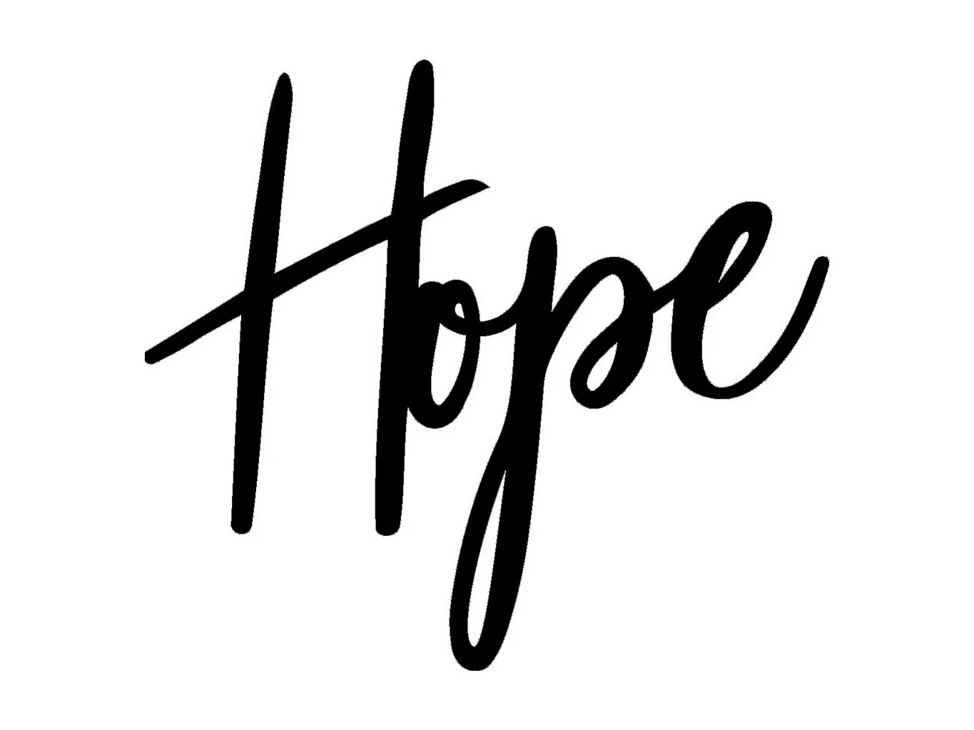 Dekoracja Metalowa Nadzieja, Czarny, 50x0,15x45 cm cm, EPIKASA