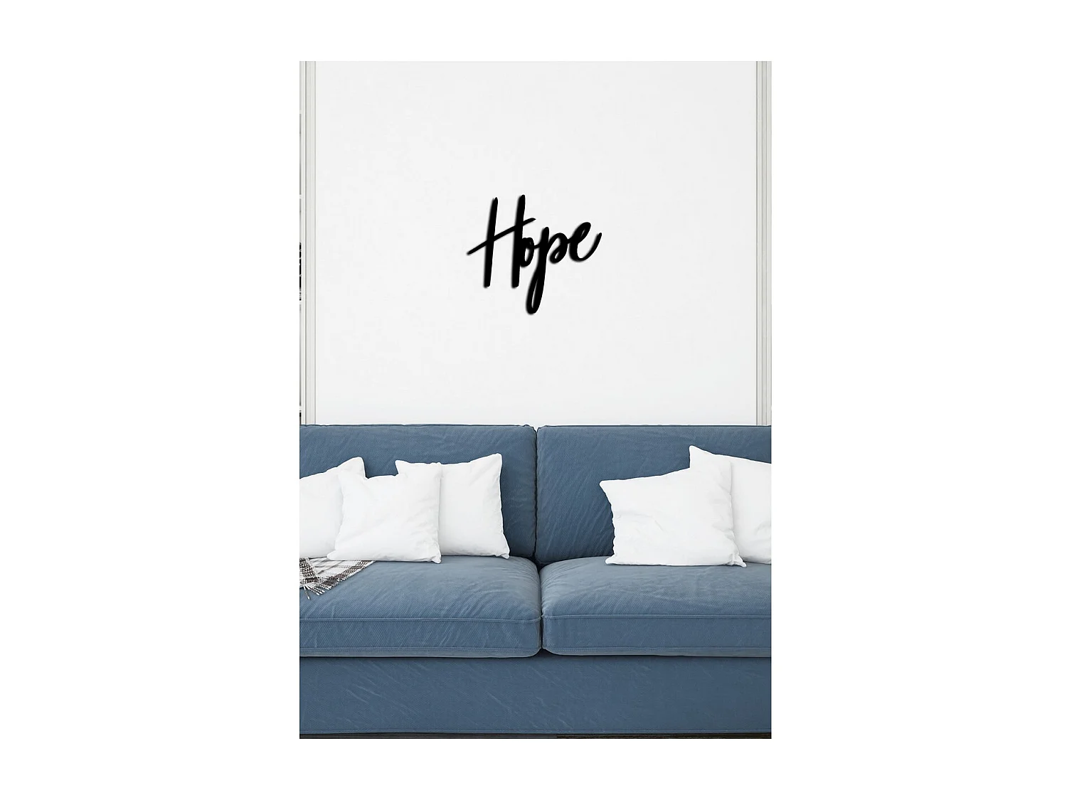 Dekoracja Metalowa Nadzieja, Czarny, 50x0,15x45 cm cm, EPIKASA