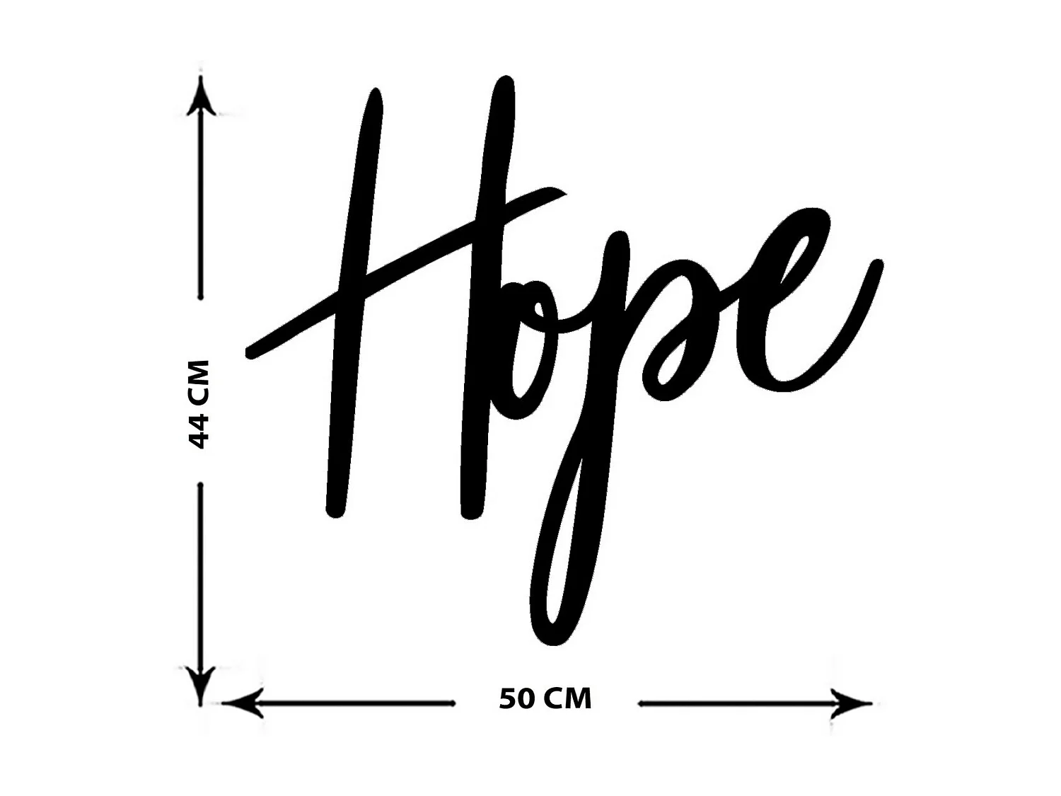 Dekoracja Metalowa Nadzieja, Czarny, 50x0,15x45 cm cm, EPIKASA