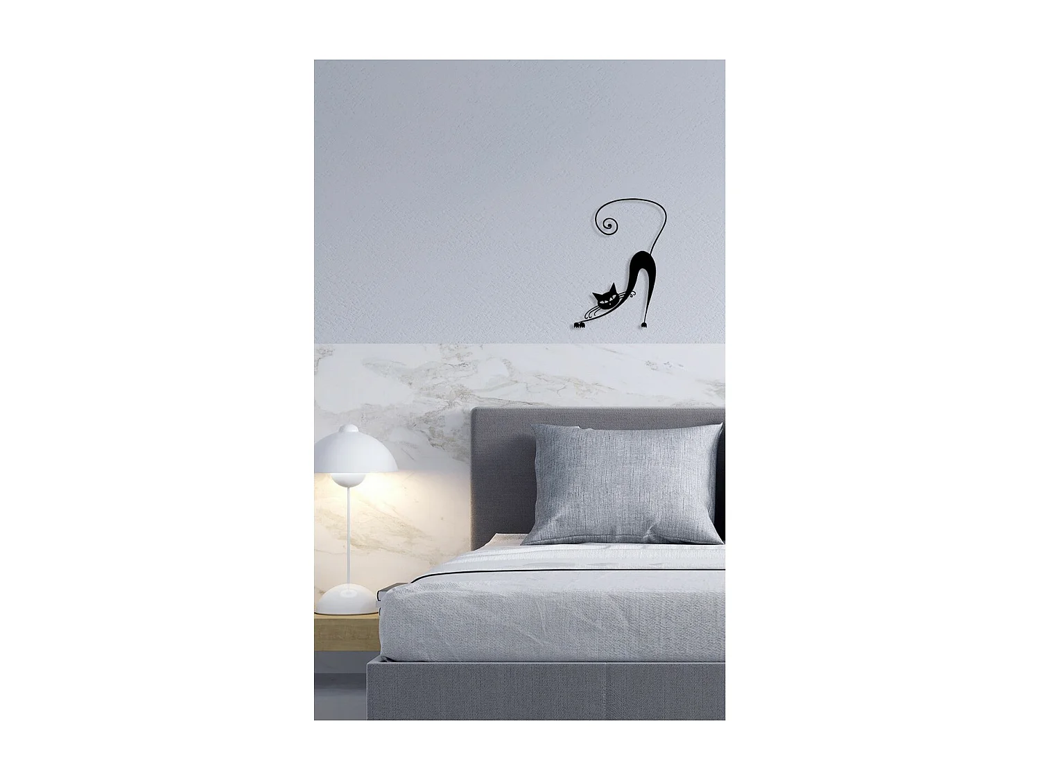 Decoração em Metal Gato 150, Preto, 30x0,15x42 cm, EPIKASA