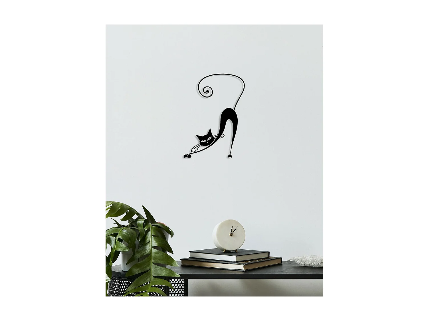 Decoração em Metal Gato 150, Preto, 30x0,15x42 cm, EPIKASA