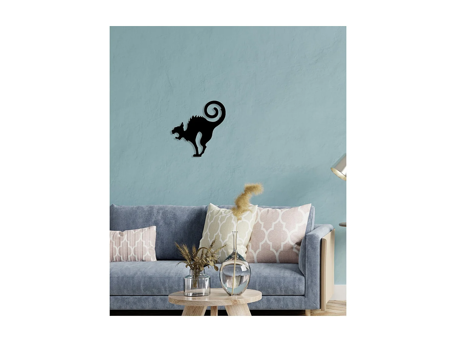 Dekoracja Metalowa Kot 127, Czarny, 40x0,15x42 cm, EPIKASA