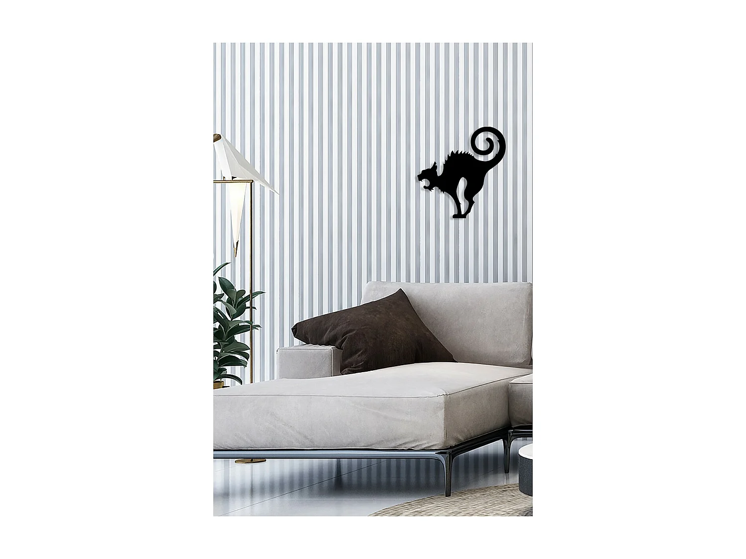 Dekoracja Metalowa Kot 127, Czarny, 40x0,15x42 cm, EPIKASA