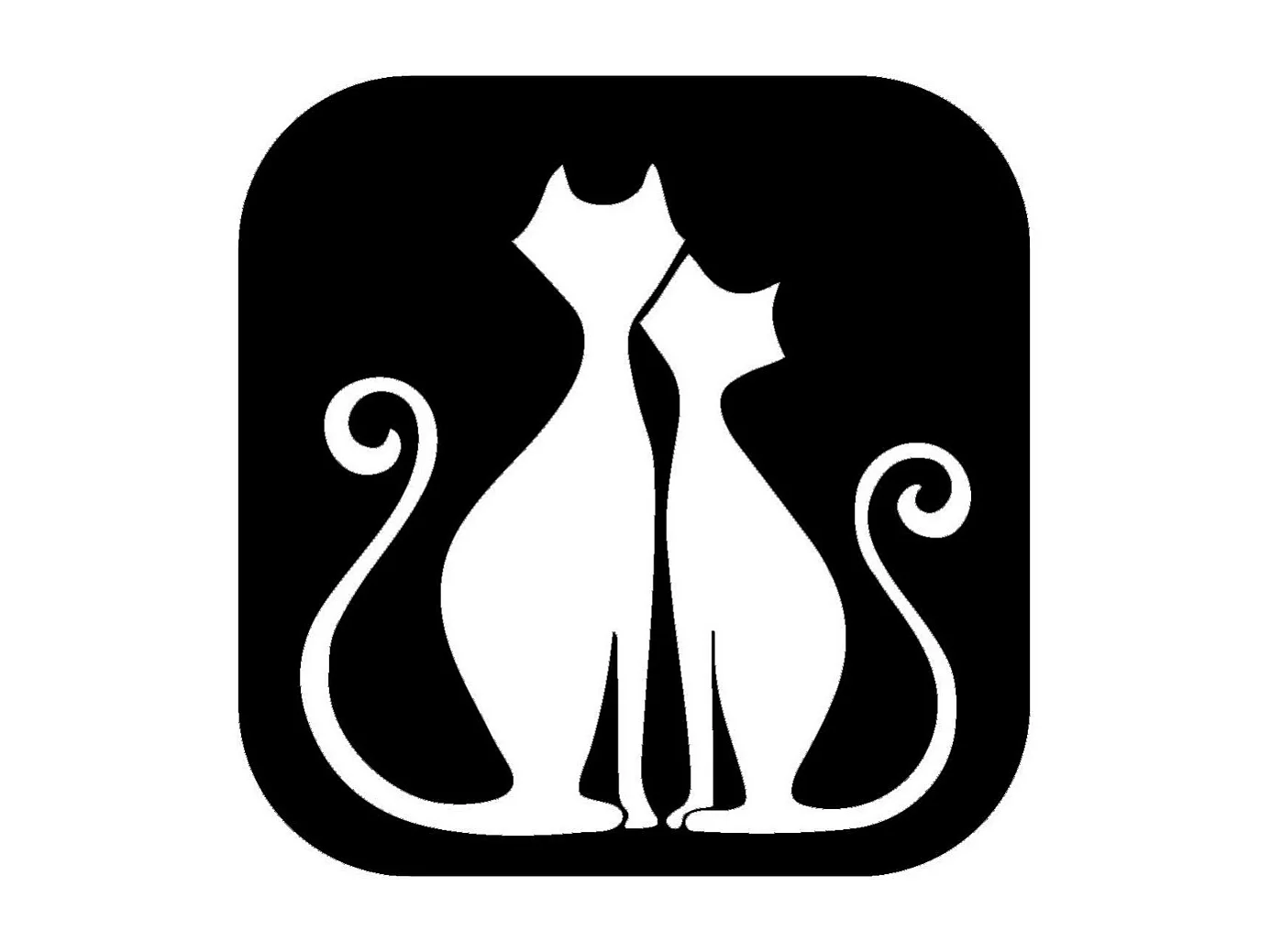 Metalen Decoratie Kat 103, Zwart, 50x0,15x51 cm cm, EPIKASA