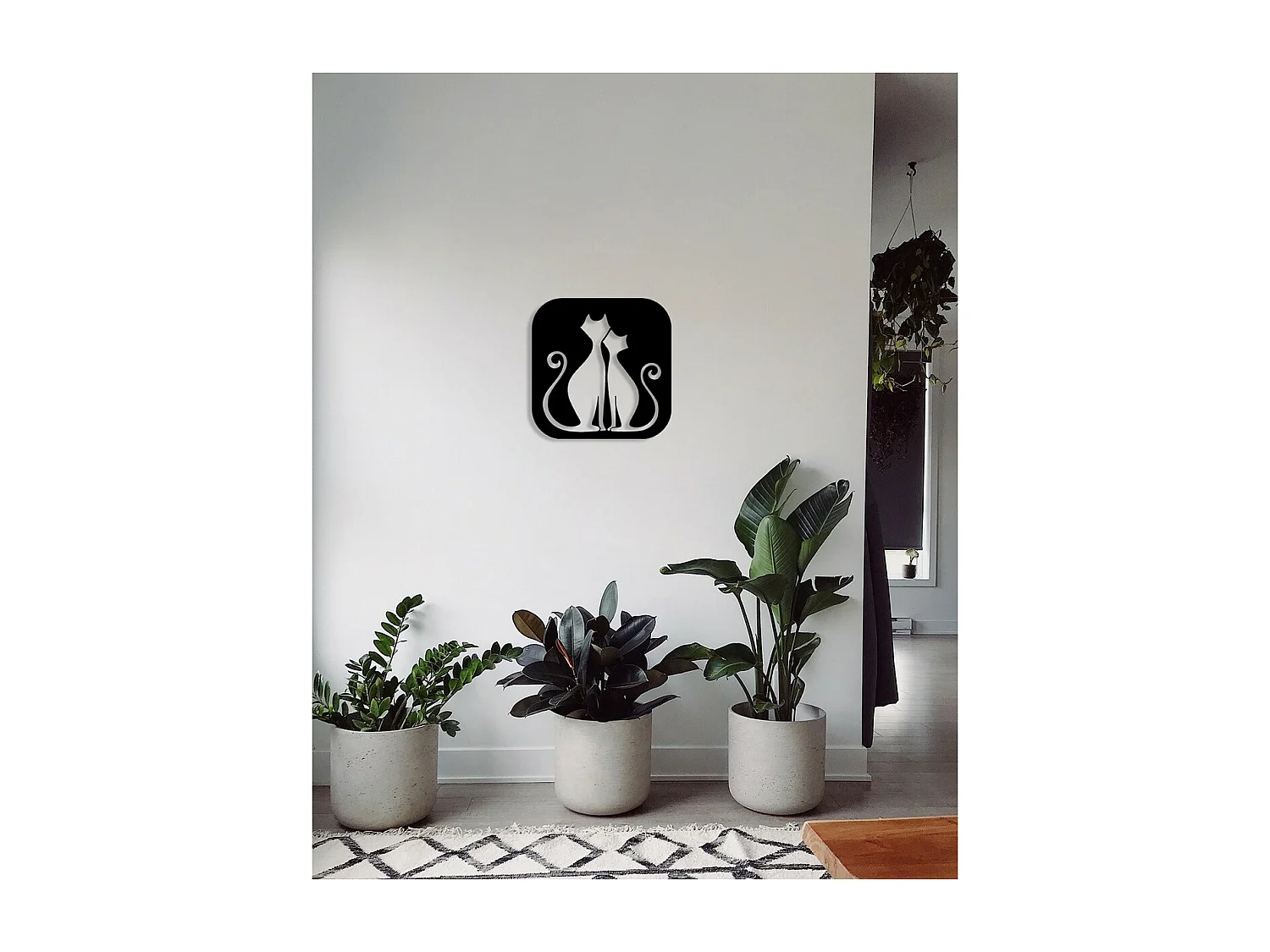 Metalen Decoratie Kat 103, Zwart, 50x0,15x51 cm cm, EPIKASA