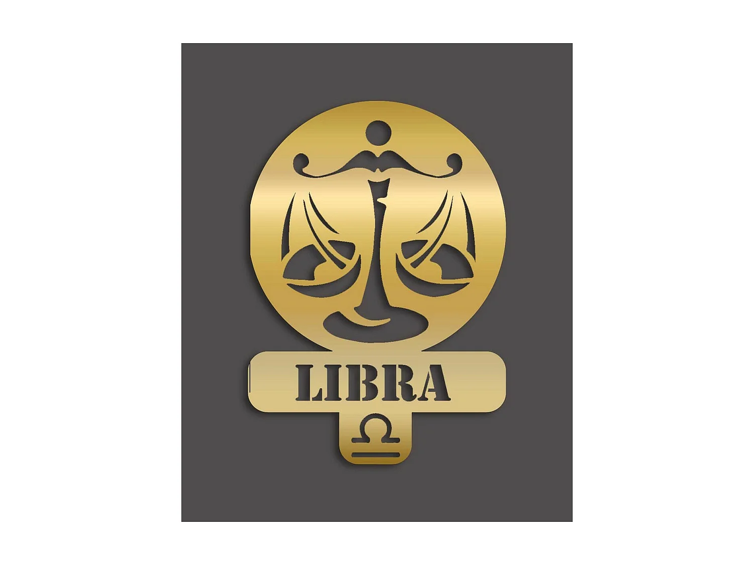 Dekoracja Metalowa Horoskop Wagi 5, Złoto, 36x0,15x50 cm, EPIKASA