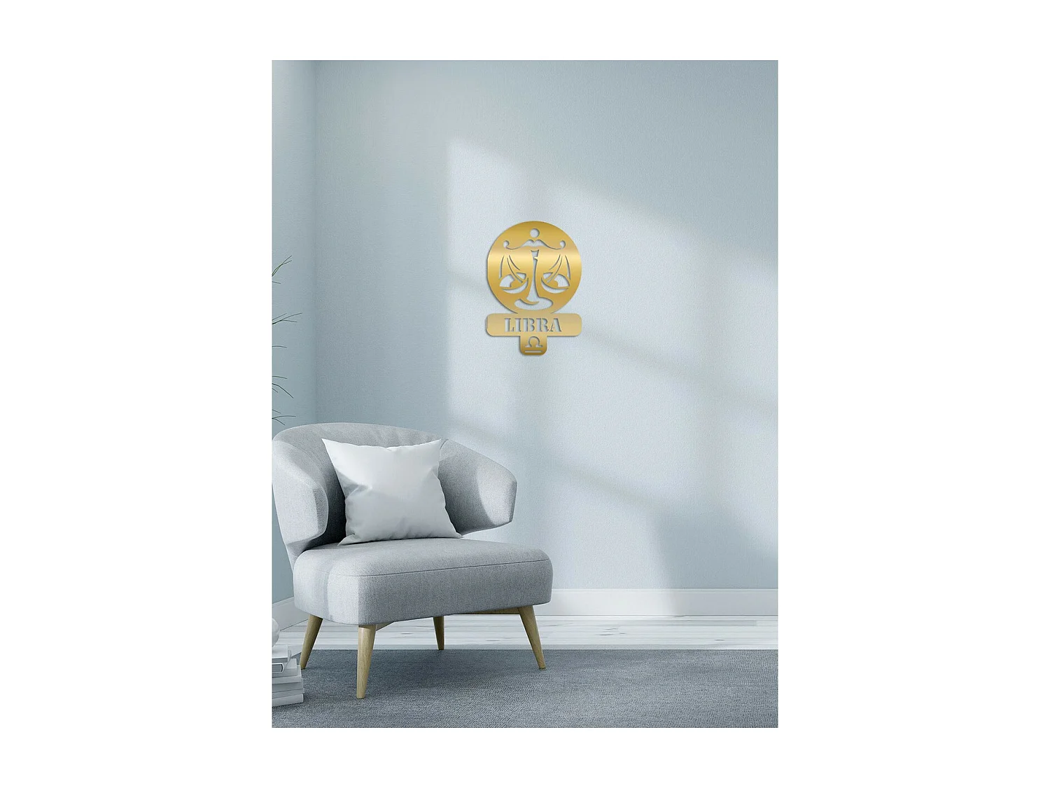 Dekoracja Metalowa Horoskop Wagi 5, Złoto, 36x0,15x50 cm, EPIKASA