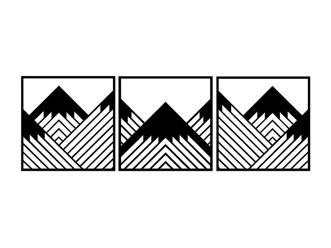 Dekoracja Metalowa Góra 14, Czarny, 150x0,15x51 cm, EPIKASA
