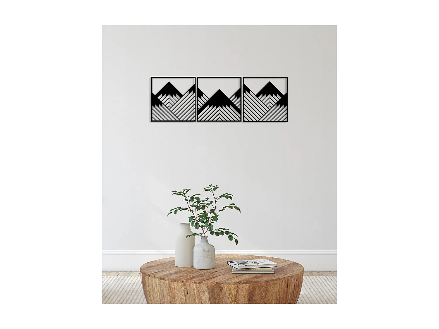 Dekoracja Metalowa Góra 14, Czarny, 150x0,15x51 cm, EPIKASA