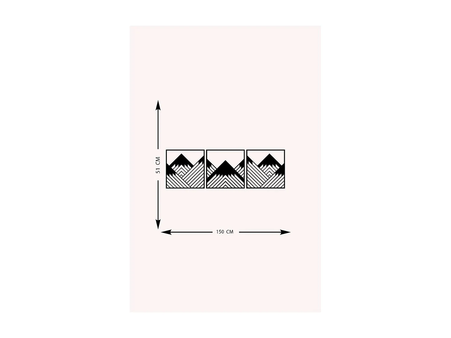 Dekoracja Metalowa Góra 14, Czarny, 150x0,15x51 cm, EPIKASA