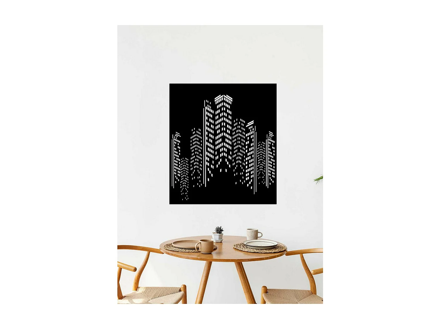 Decoração em Metal Arranha-céus 3, Preto, 65x0,15x75 cm, EPIKASA