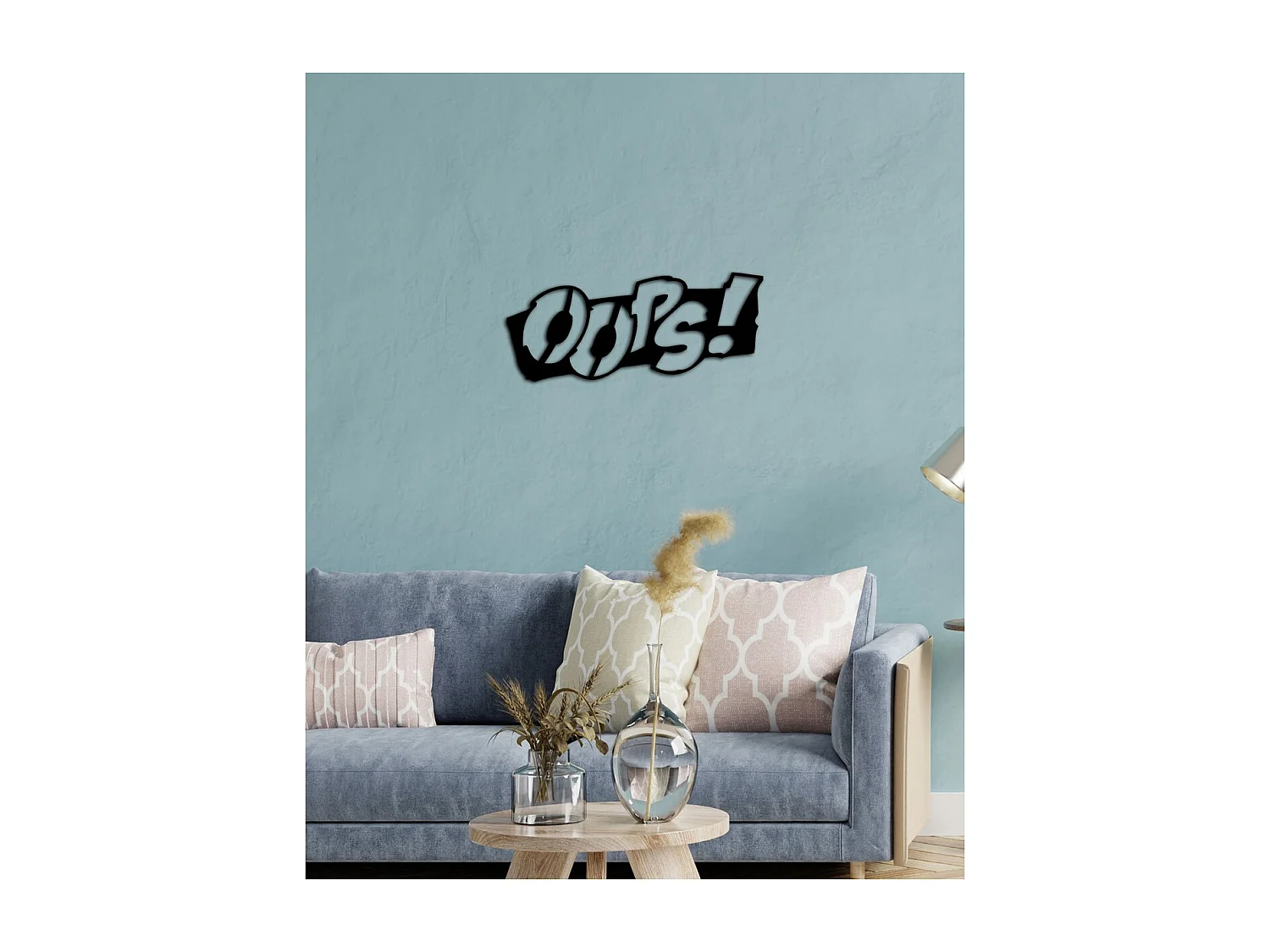 Dekoracja Metalowa Oops, Czarny, 50x0,15x26 cm cm, EPIKASA