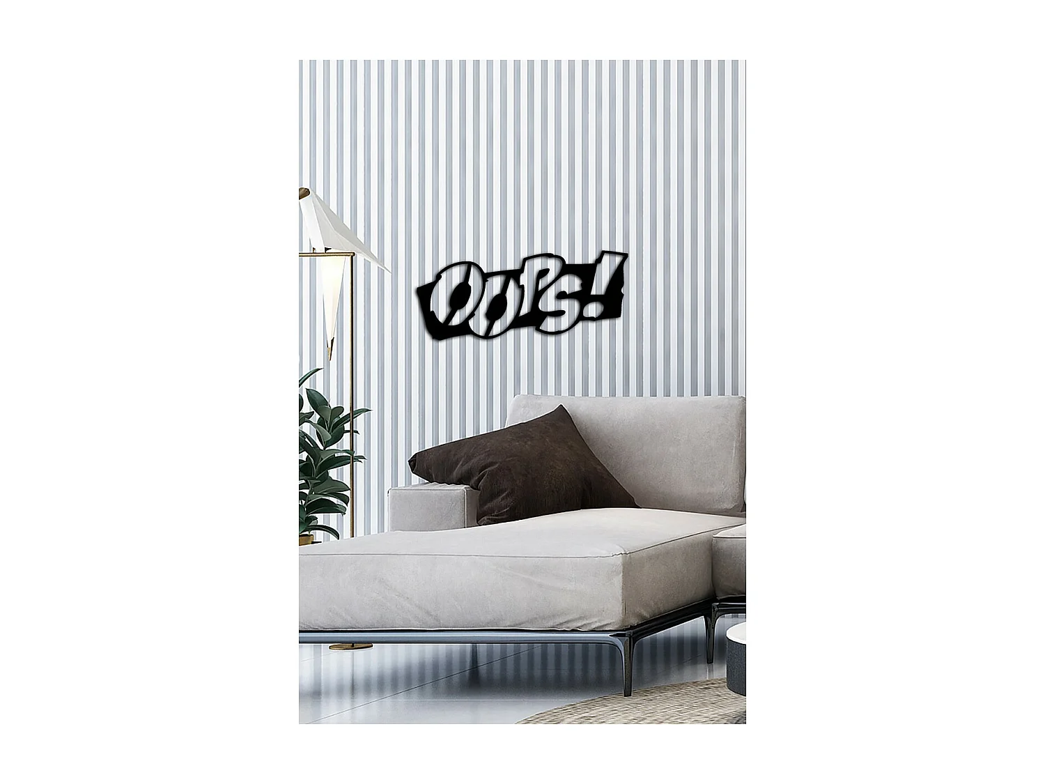 Dekoracja Metalowa Oops, Czarny, 50x0,15x26 cm cm, EPIKASA