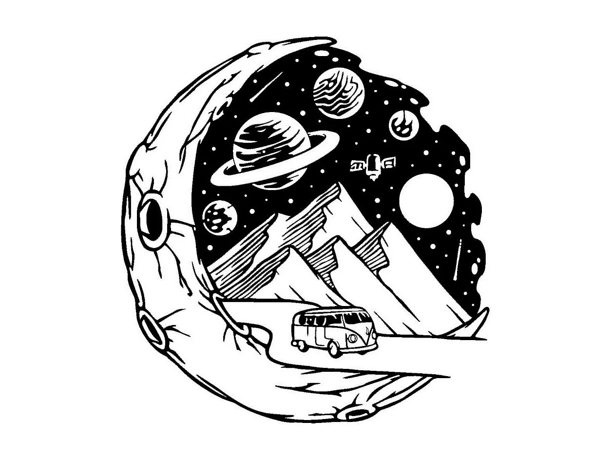 Decorazione in Metallo Cosmo 5, Nero, 58x0,15x60 cm, EPIKASA