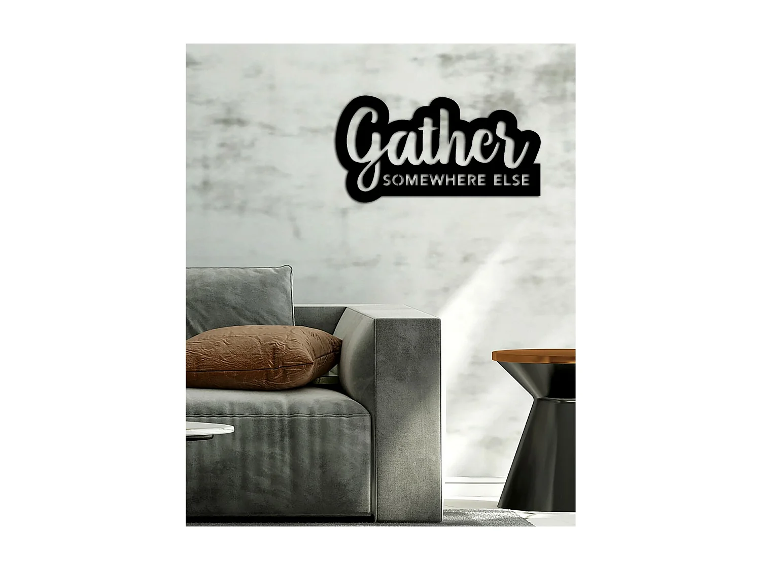 Decoração em Metal Gather, Preto, 60x0,15x31 cm cm, EPIKASA