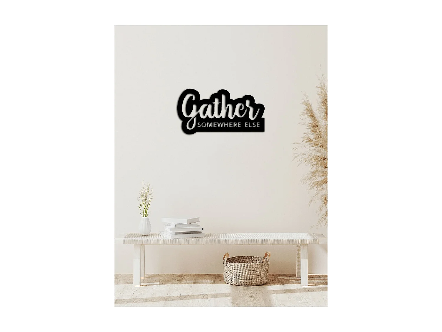 Decoração em Metal Gather, Preto, 60x0,15x31 cm cm, EPIKASA