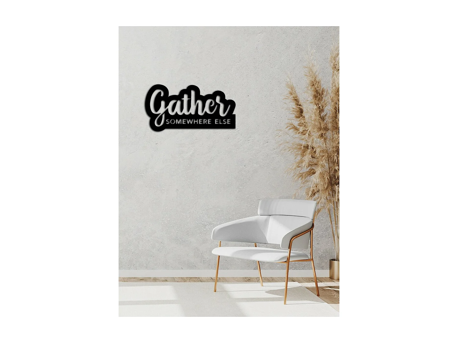 Decoração em Metal Gather, Preto, 60x0,15x31 cm cm, EPIKASA