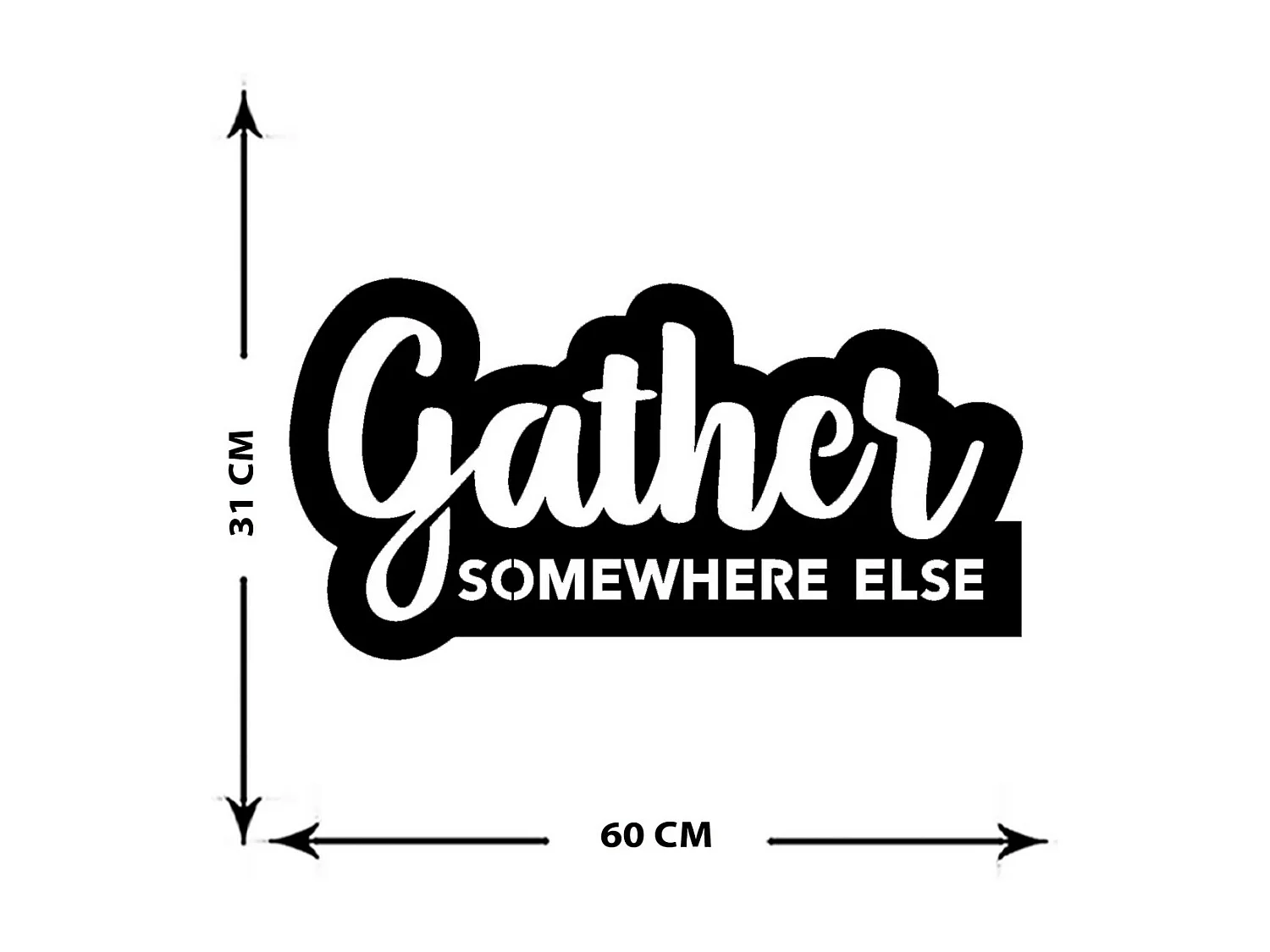 Decoração em Metal Gather, Preto, 60x0,15x31 cm cm, EPIKASA