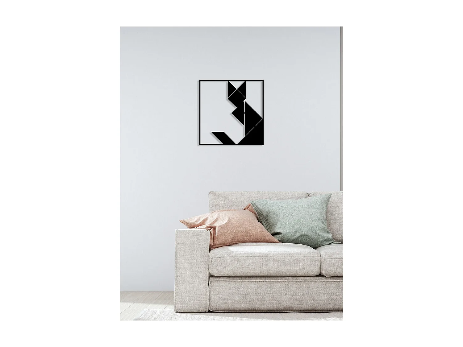 Décoration en Métal Chat 80, Noir, 60x0,15x61 cm, EPIKASA