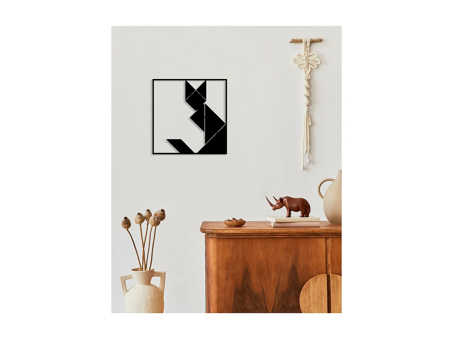 Décoration en Métal Chat 80, Noir, 60x0,15x61 cm, EPIKASA