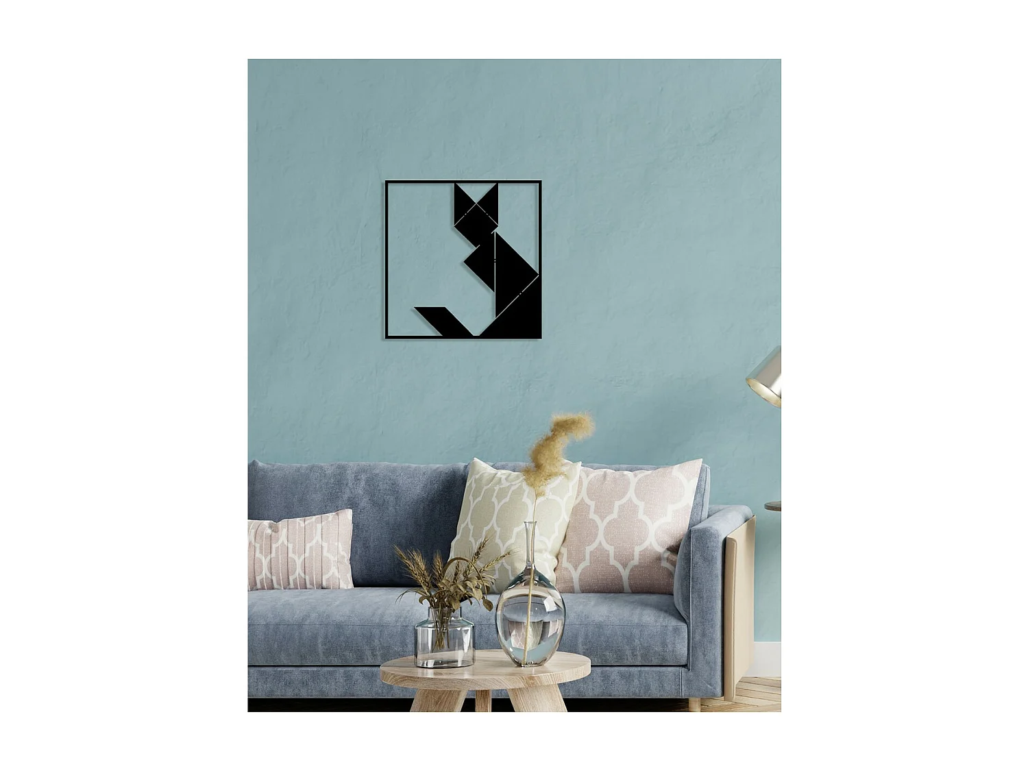 Décoration en Métal Chat 80, Noir, 60x0,15x61 cm, EPIKASA