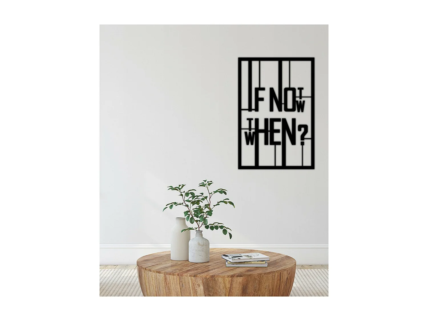 Dekoracja Metalowa If not Now, Czarny, 50x0,15x73 cm, EPIKASA