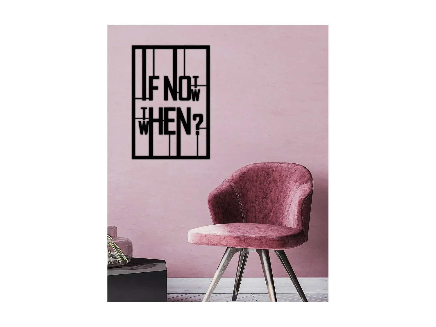 Dekoracja Metalowa If not Now, Czarny, 50x0,15x73 cm, EPIKASA