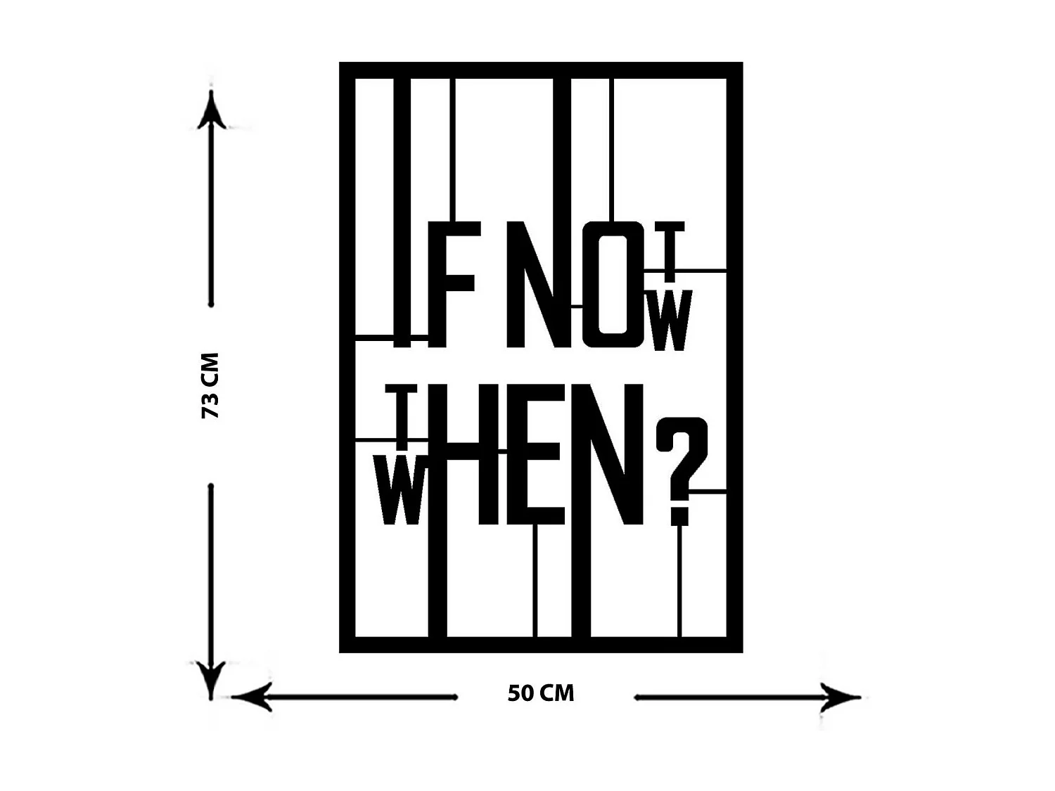 Dekoracja Metalowa If not Now, Czarny, 50x0,15x73 cm, EPIKASA