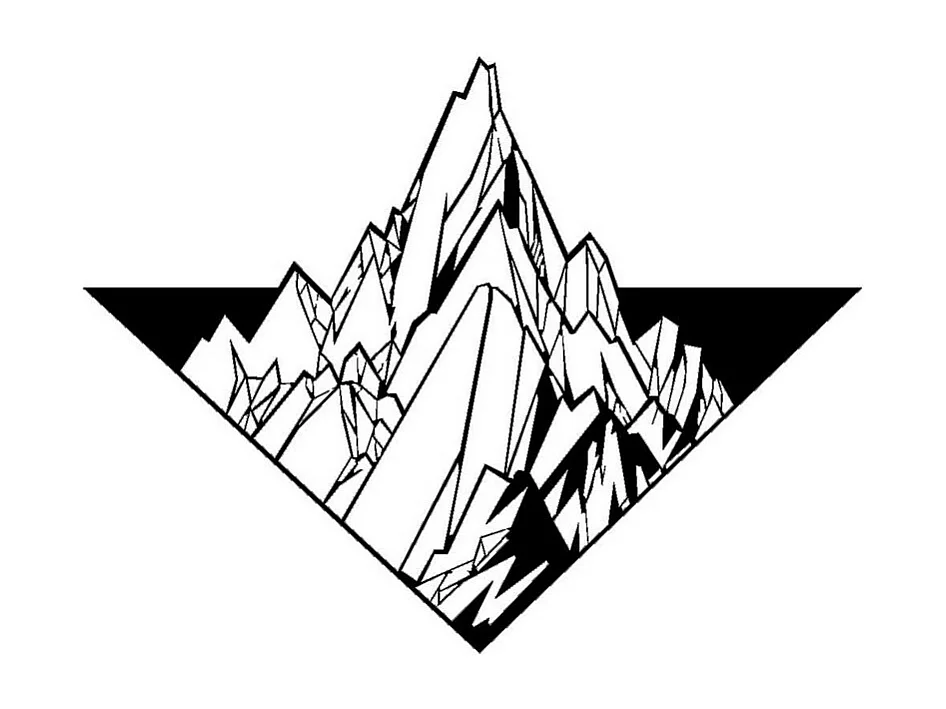 Décoration en Métal Montagne 17, Noir, 52x0,15x40 cm, EPIKASA