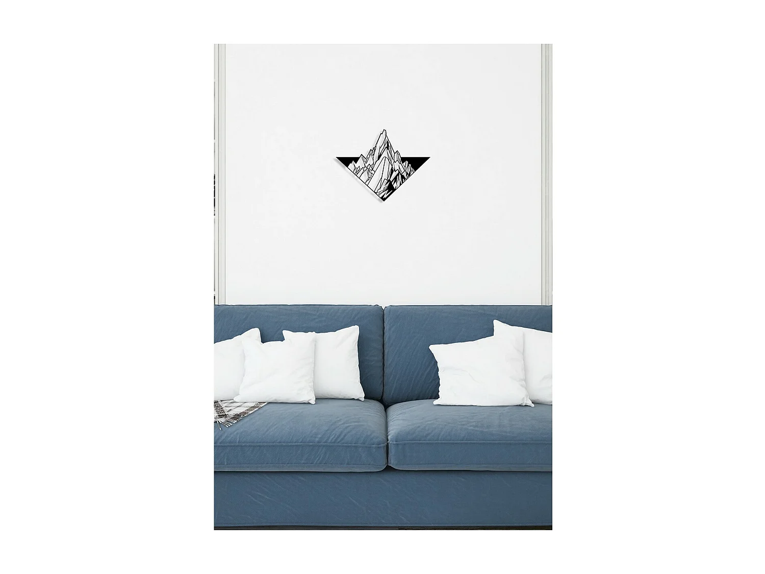 Décoration en Métal Montagne 17, Noir, 52x0,15x40 cm, EPIKASA