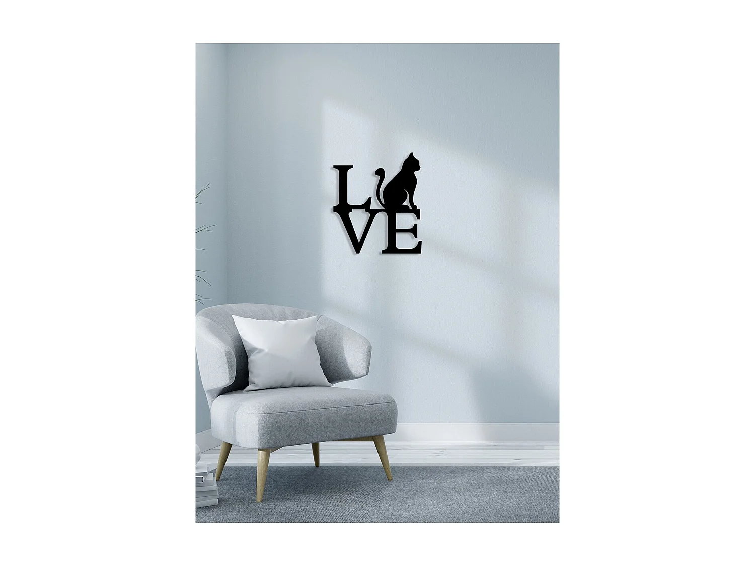 Dekoracja Metalowa Kot 106, Czarny, 44x0,15x50 cm, EPIKASA