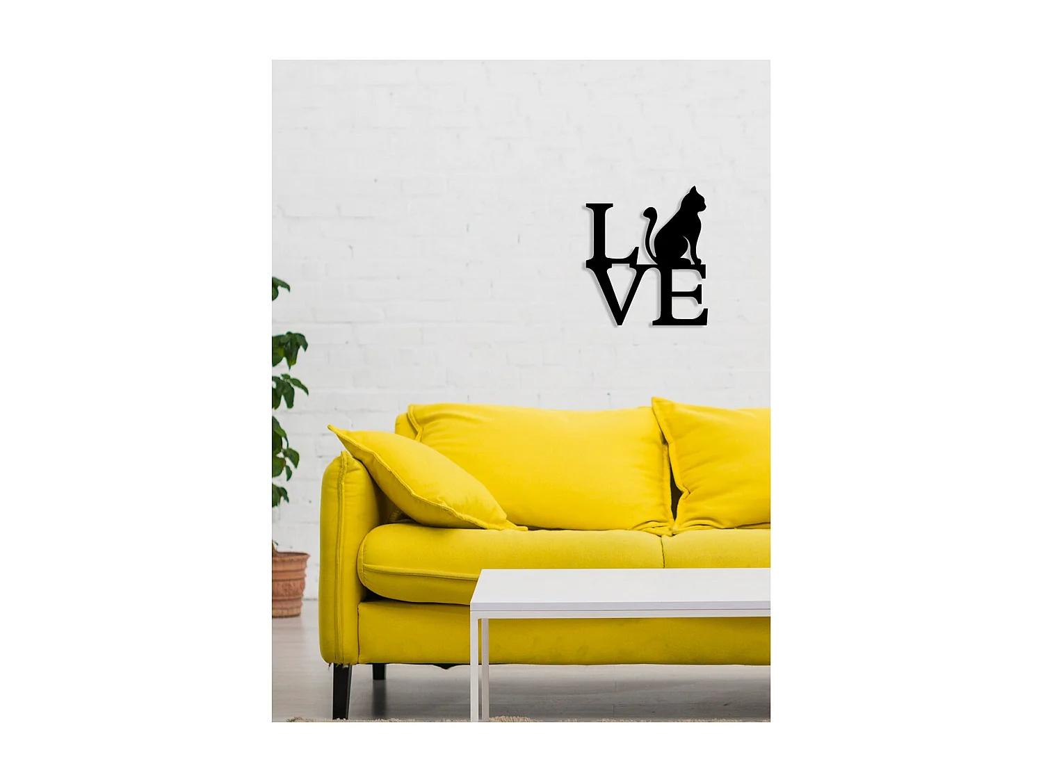 Dekoracja Metalowa Kot 106, Czarny, 44x0,15x50 cm, EPIKASA