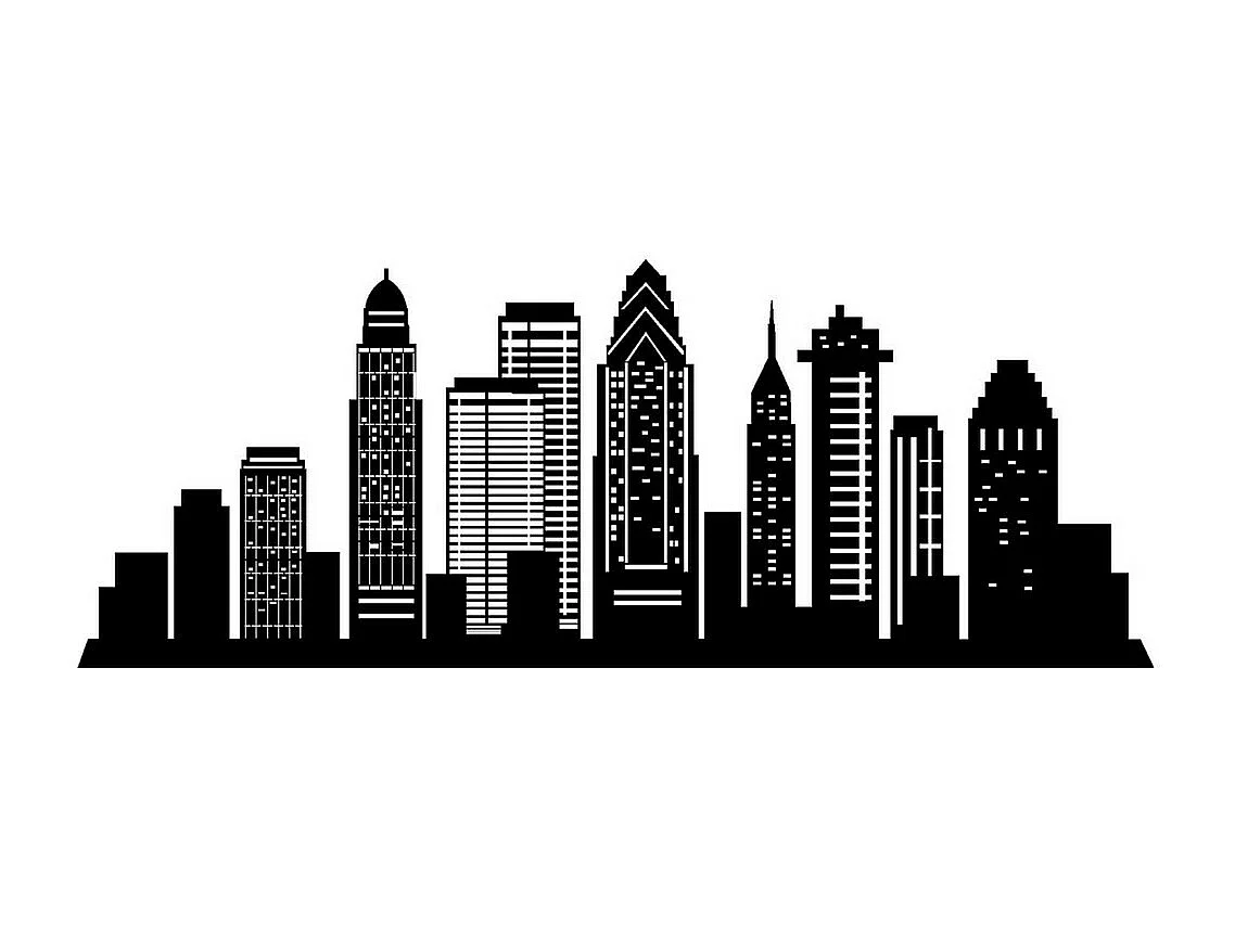 Dekoracja Metalowa Skyline 5, Czarny, 100x0,15x38 cm, EPIKASA