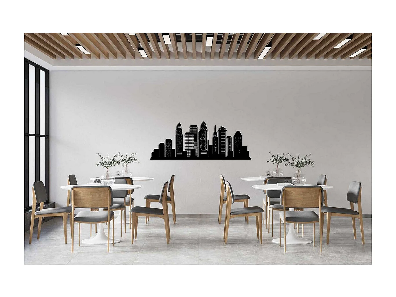 Dekoracja Metalowa Skyline 5, Czarny, 100x0,15x38 cm, EPIKASA