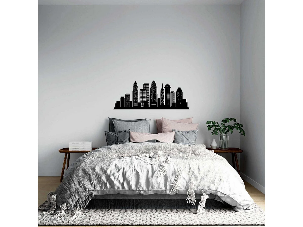 Dekoracja Metalowa Skyline 5, Czarny, 100x0,15x38 cm, EPIKASA