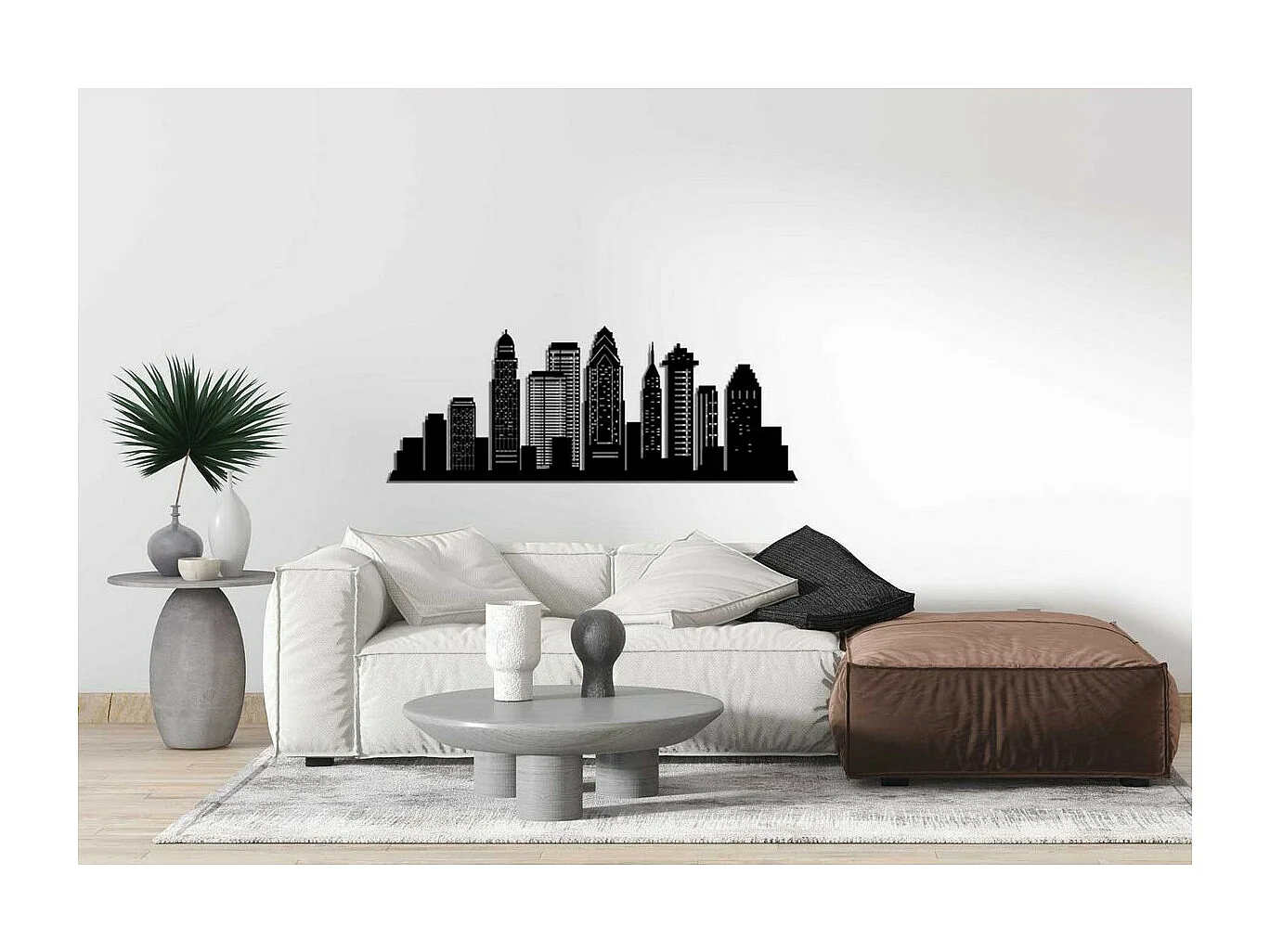 Dekoracja Metalowa Skyline 5, Czarny, 100x0,15x38 cm, EPIKASA