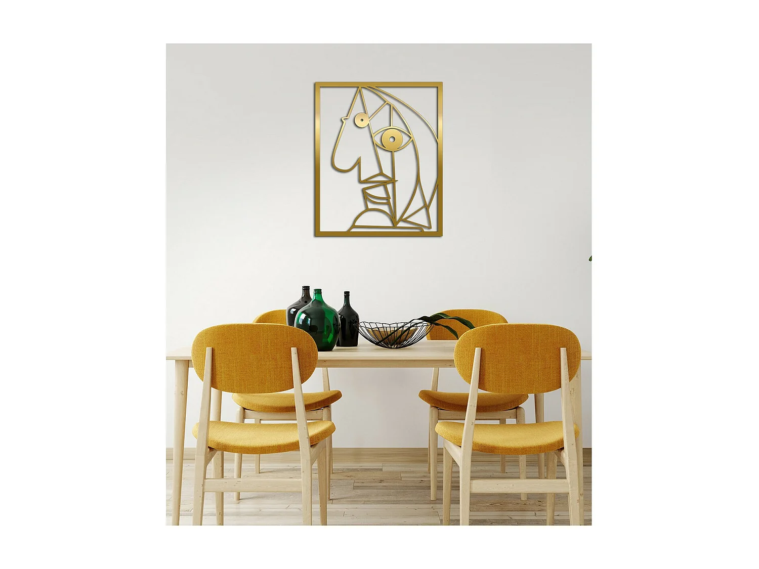 Décoration en Métal Picasso 4, Or, 50x0,15x60 cm, EPIKASA