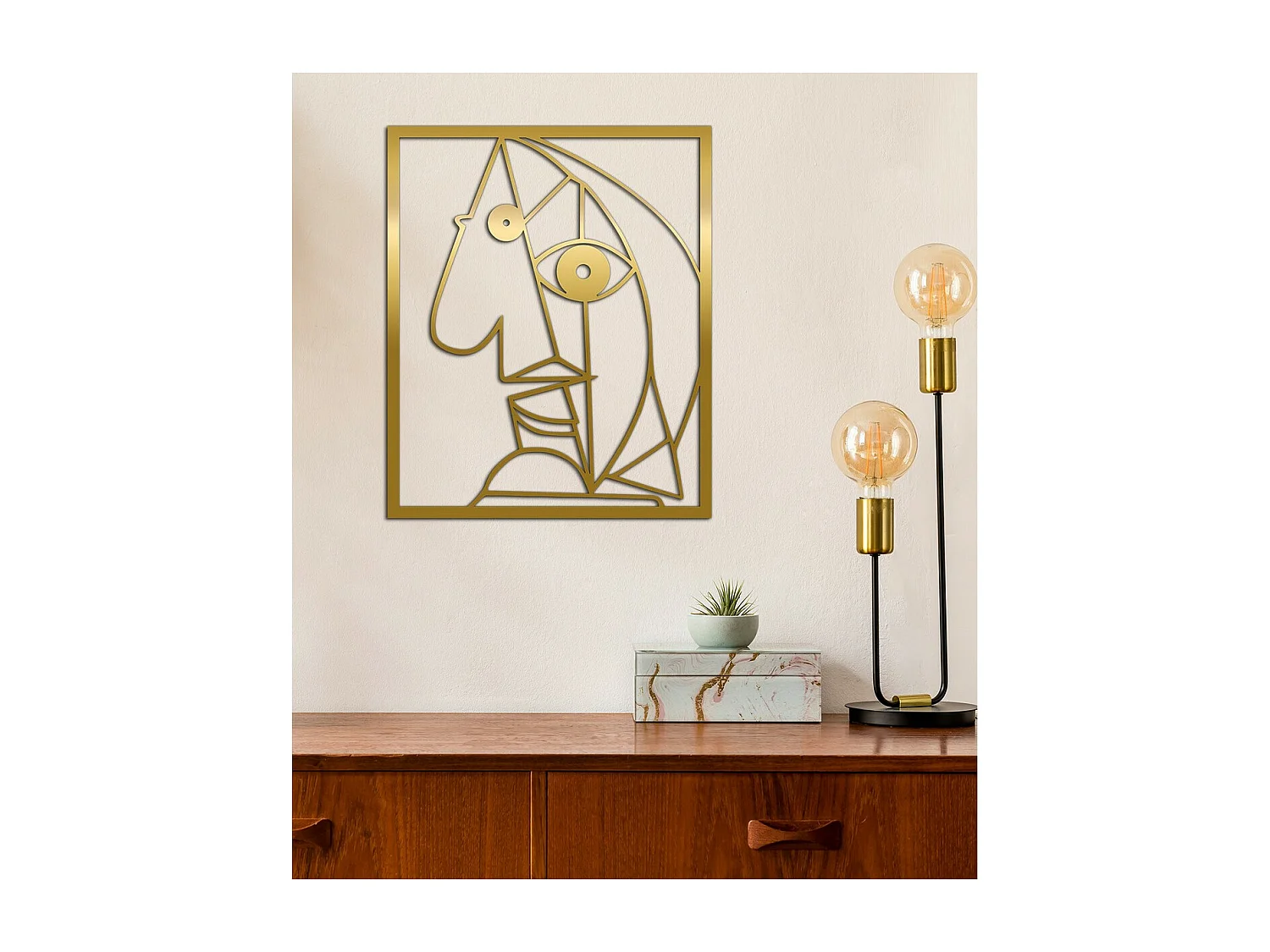 Décoration en Métal Picasso 4, Or, 50x0,15x60 cm, EPIKASA