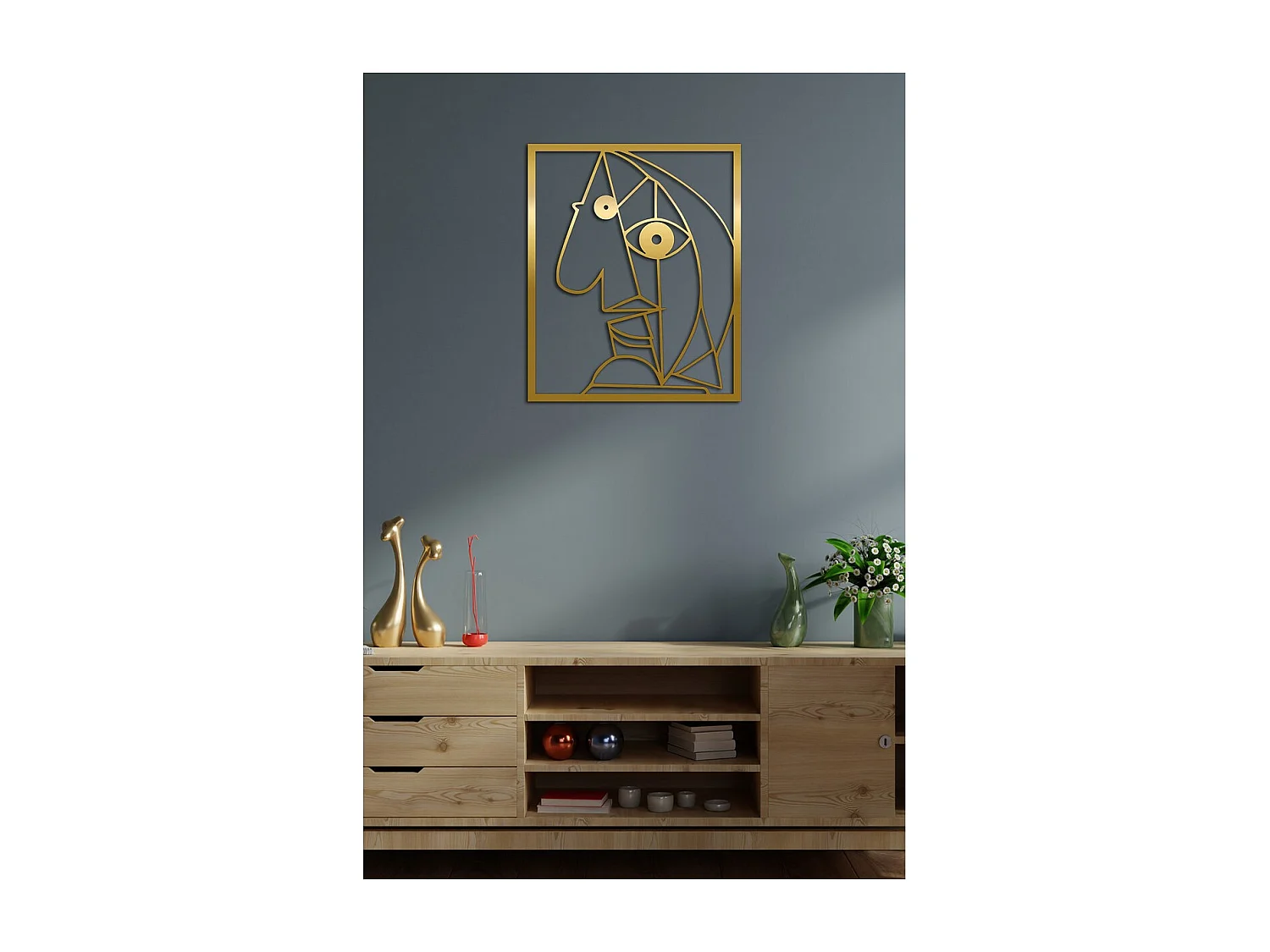 Décoration en Métal Picasso 4, Or, 50x0,15x60 cm, EPIKASA