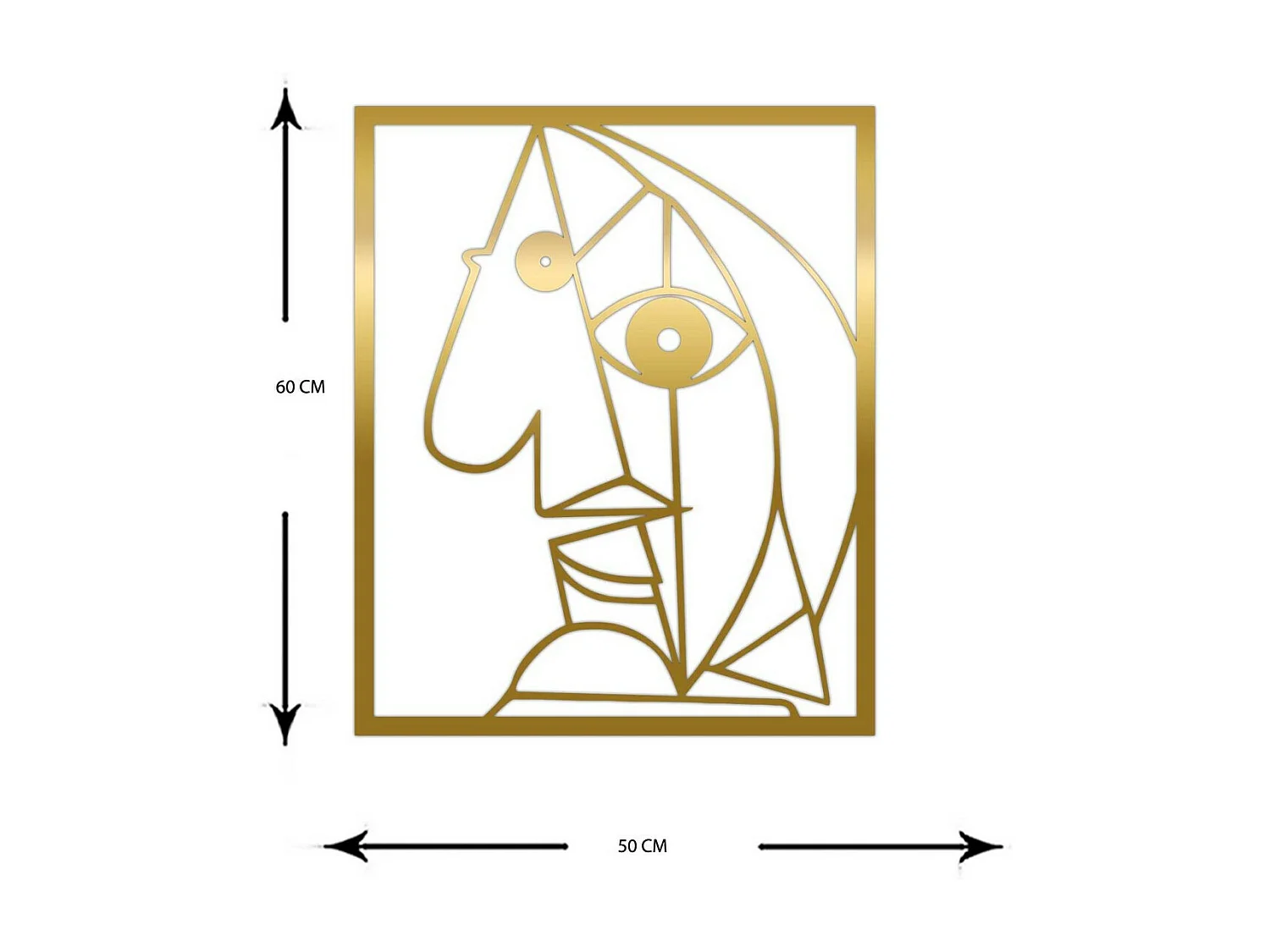 Décoration en Métal Picasso 4, Or, 50x0,15x60 cm, EPIKASA